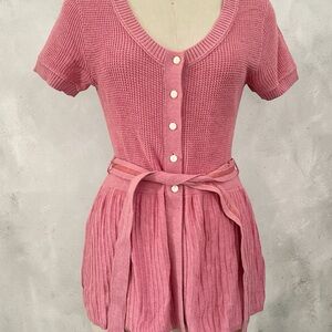 Tommy Hilfiger Pink Button-Down Knit Cardigan Top